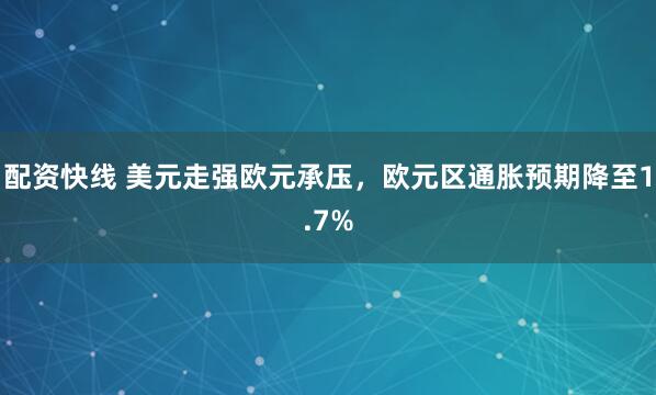 配资快线 美元走强欧元承压，欧元区通胀预期降至1.7%